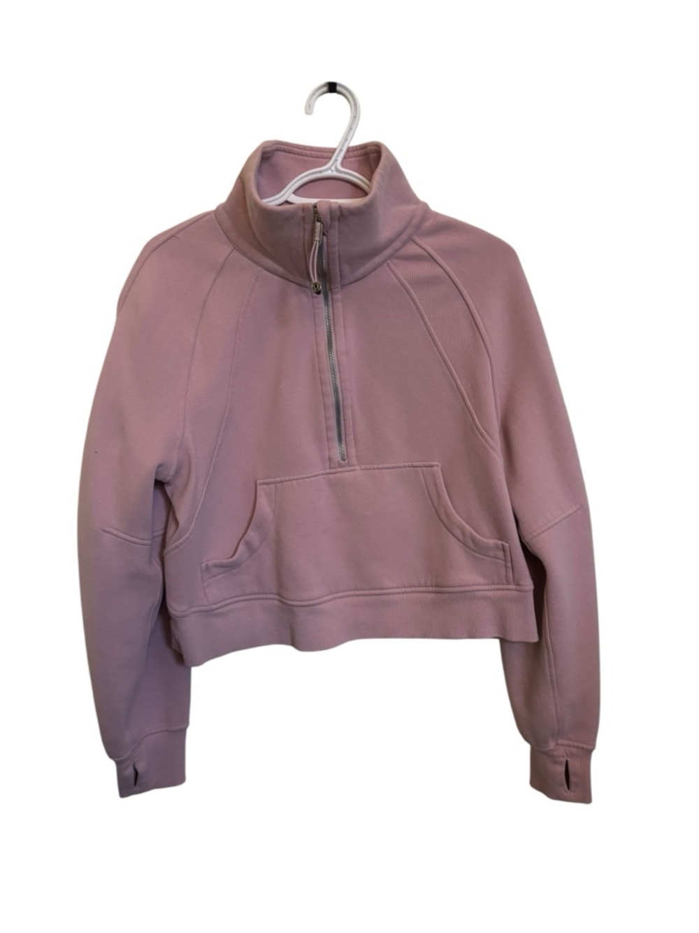 lululemon athletica Mauve Pink Half-Zip Cropped Sweatshirt